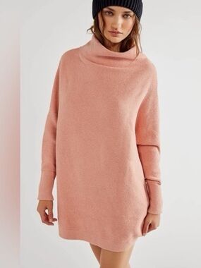 Free People Ottoman Sweater - Dusty Rose Cowl Neck - Sz Small